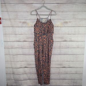 Anthropologie Lilka Curieuse Flounce Spaghetti Strap Jumpsuit Floral Small Boho
